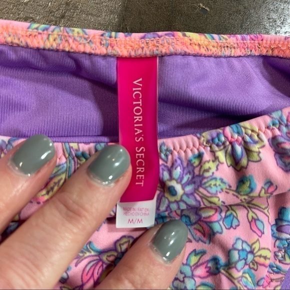 Victoria’s Secret Pink Floral Side Ruched Bikini Bottom Medium - Picture 4 of 7